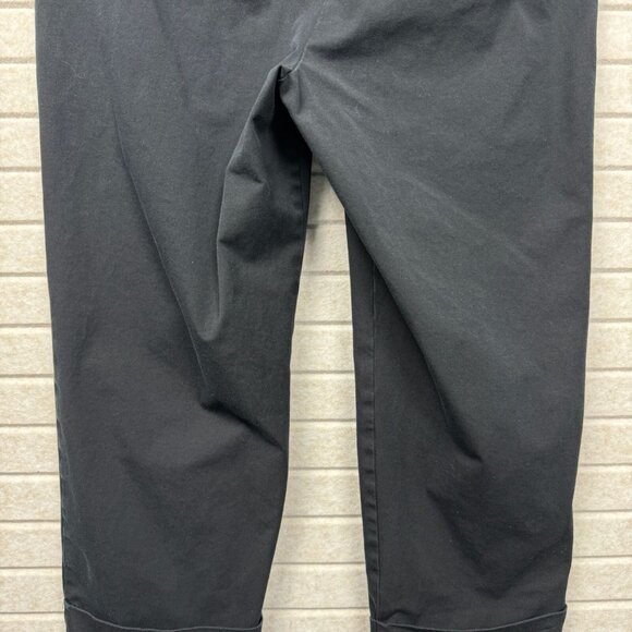 Eileen Fisher Black Cropped Straight Leg Pants Cuffed Women’s L - Picture 8 of 16